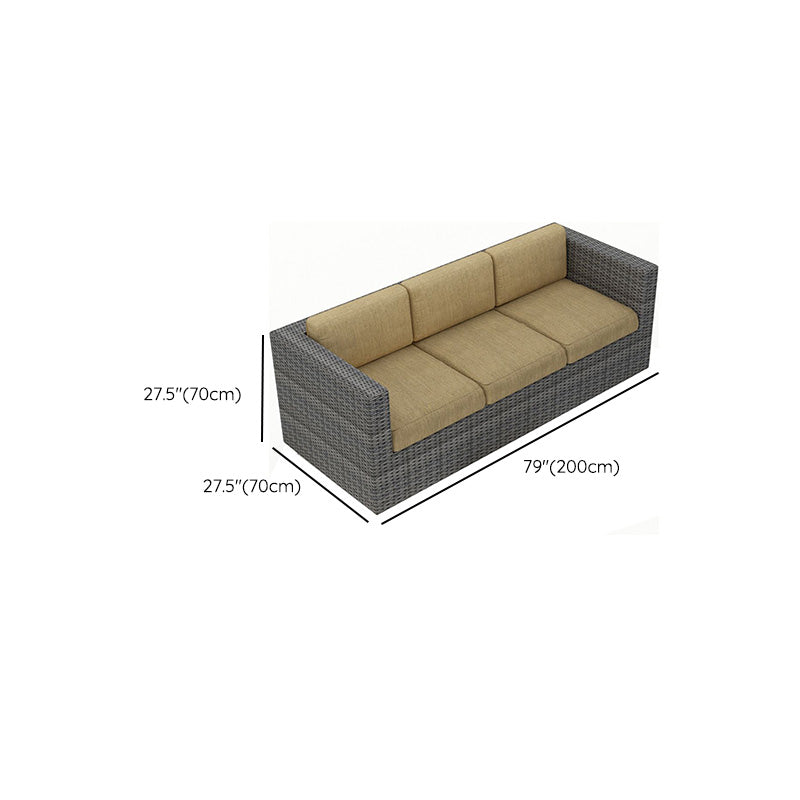 Storage Available Patio Sofa Wicker Outdoor Patio Sofa with Cushions