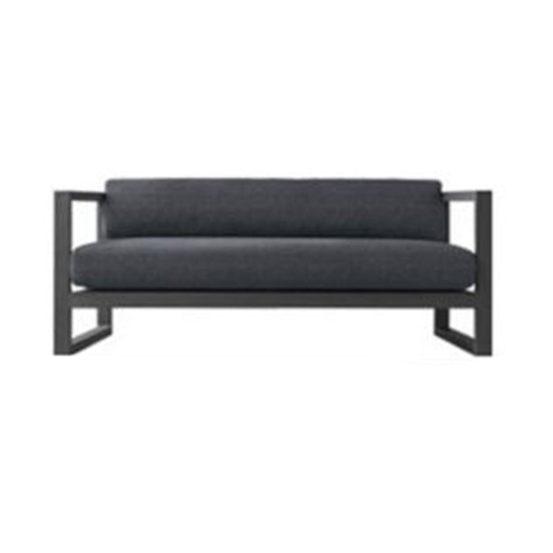 Metal Outdoor Patio Sofa 1 Piece Black Patio Sofa with Cushions