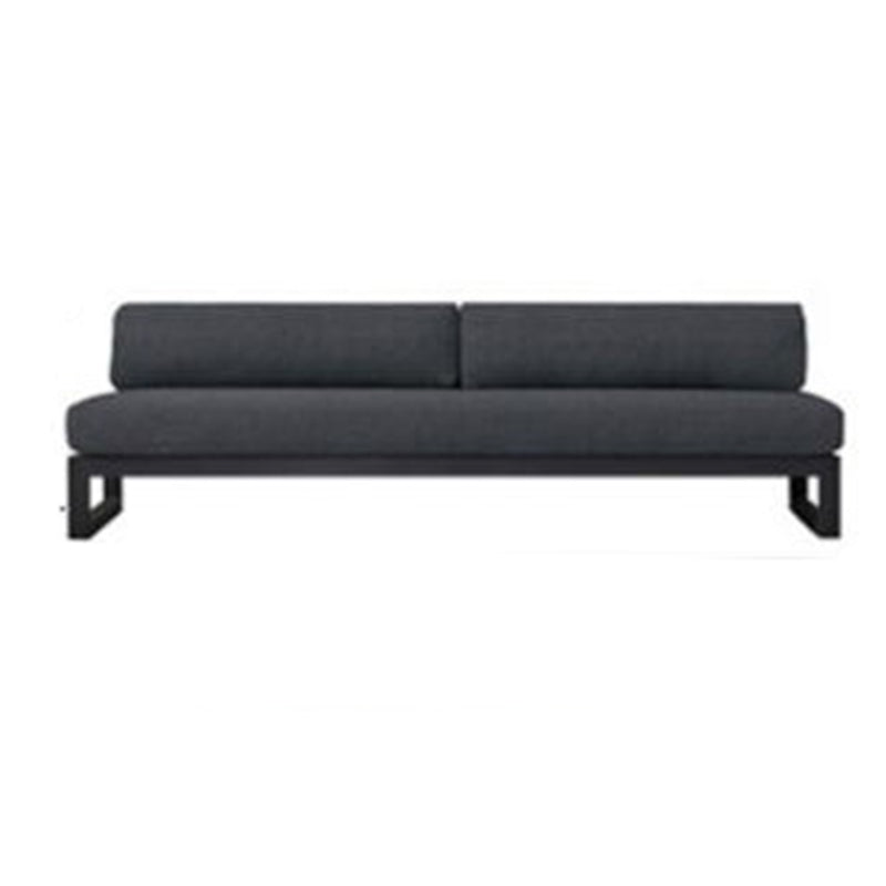 Metal Outdoor Patio Sofa 1 Piece Black Patio Sofa with Cushions