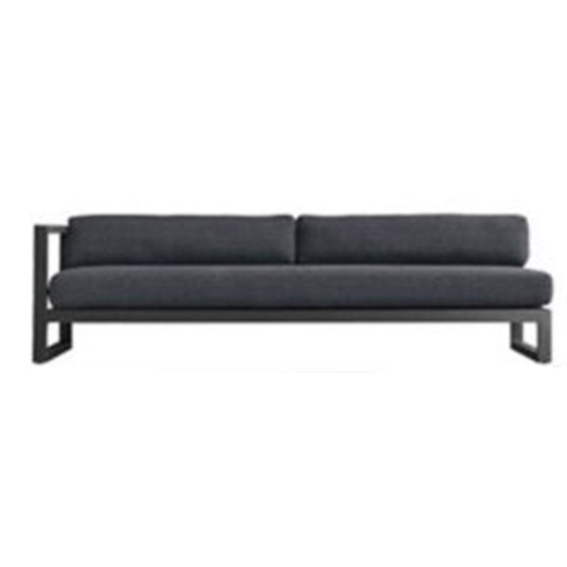 Metal Outdoor Patio Sofa 1 Piece Black Patio Sofa with Cushions