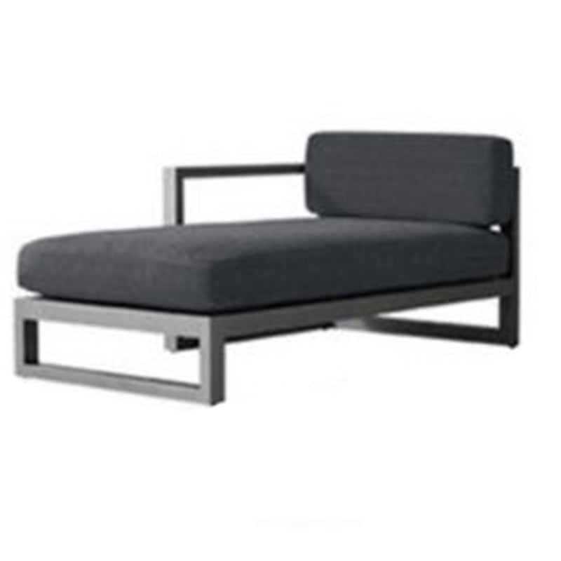 Metal Outdoor Patio Sofa 1 Piece Black Patio Sofa with Cushions