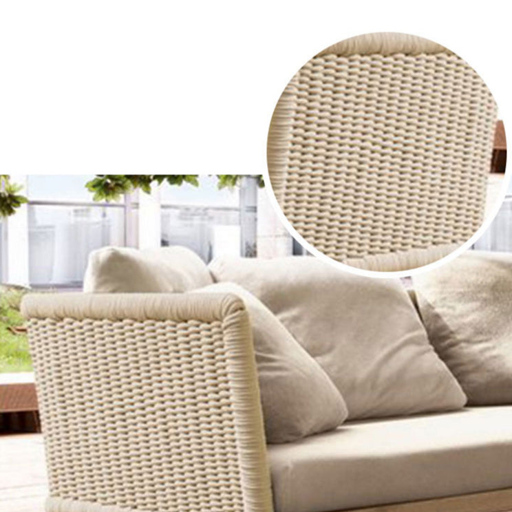 Wicker Patio Sofa Water Resistant Outdoor Patio Sofa with Cushions