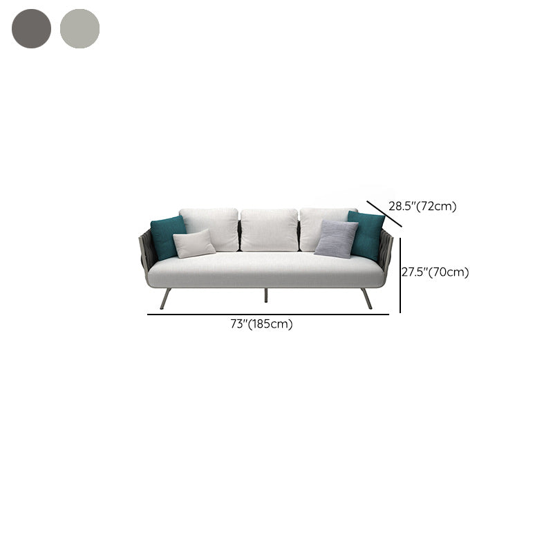 White Outdoor Patio Sofa Water Resistant Patio Sofa with Cushions