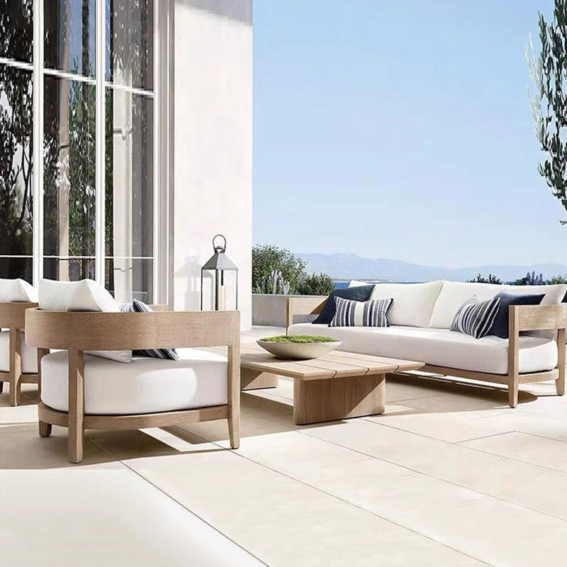 Farmhouse White Cushions Outdoor Patio Sofa/Outdoor Sectional