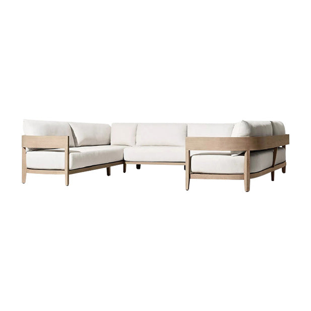 Farmhouse White Cushions Outdoor Patio Sofa/Outdoor Sectional