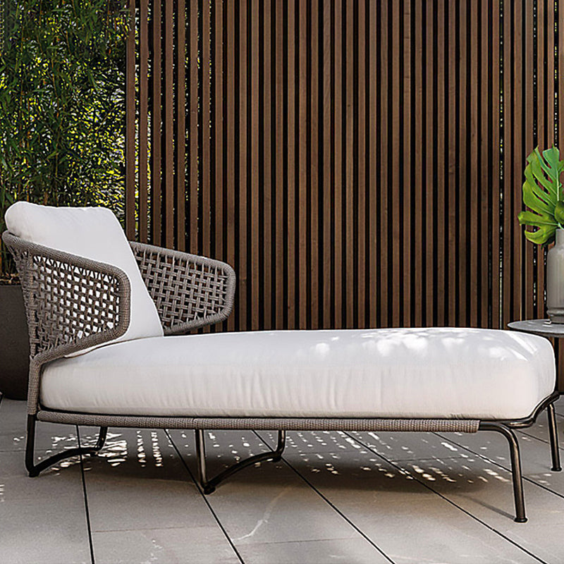 Industrial Symmetrical Outdoor Patio Sofa with Fade Resistant Cushion