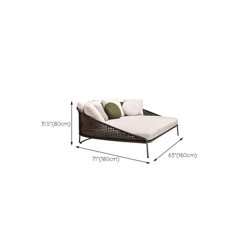 Industrial Symmetrical Outdoor Patio Sofa with Fade Resistant Cushion