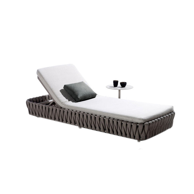 Contemporary Patio Daybed with Water Resistant Cushions in Metal