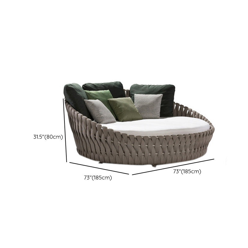 Contemporary Patio Daybed with Water Resistant Cushions in Metal