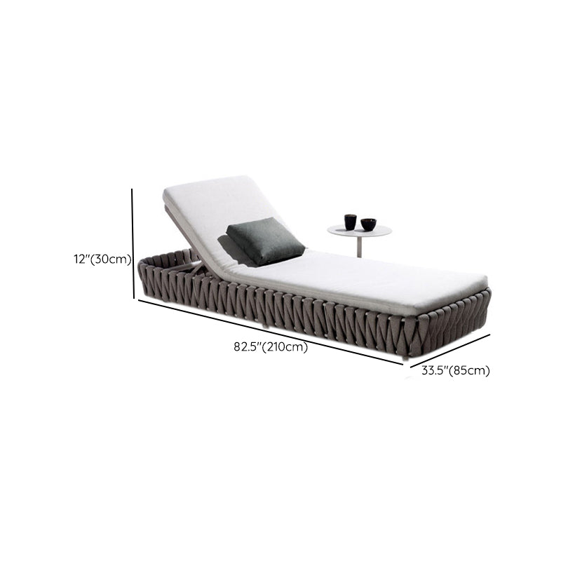 Contemporary Patio Daybed with Water Resistant Cushions in Metal