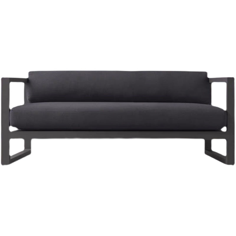 Contemporary Black Outdoor Patio Sofa Water Resistant Outdoor Patio Sofa