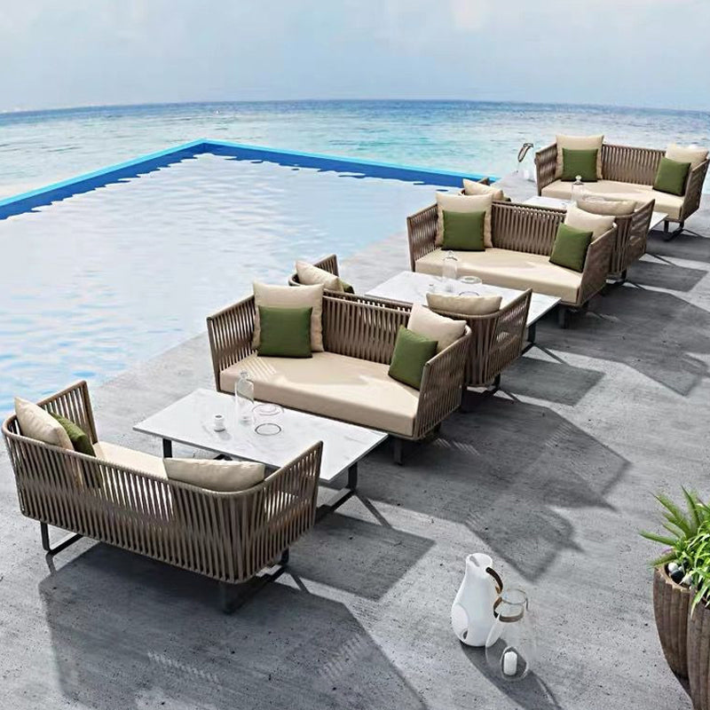 Tropical Style Outdoor Sofa with Legs Seating for Outdoor Courtyard