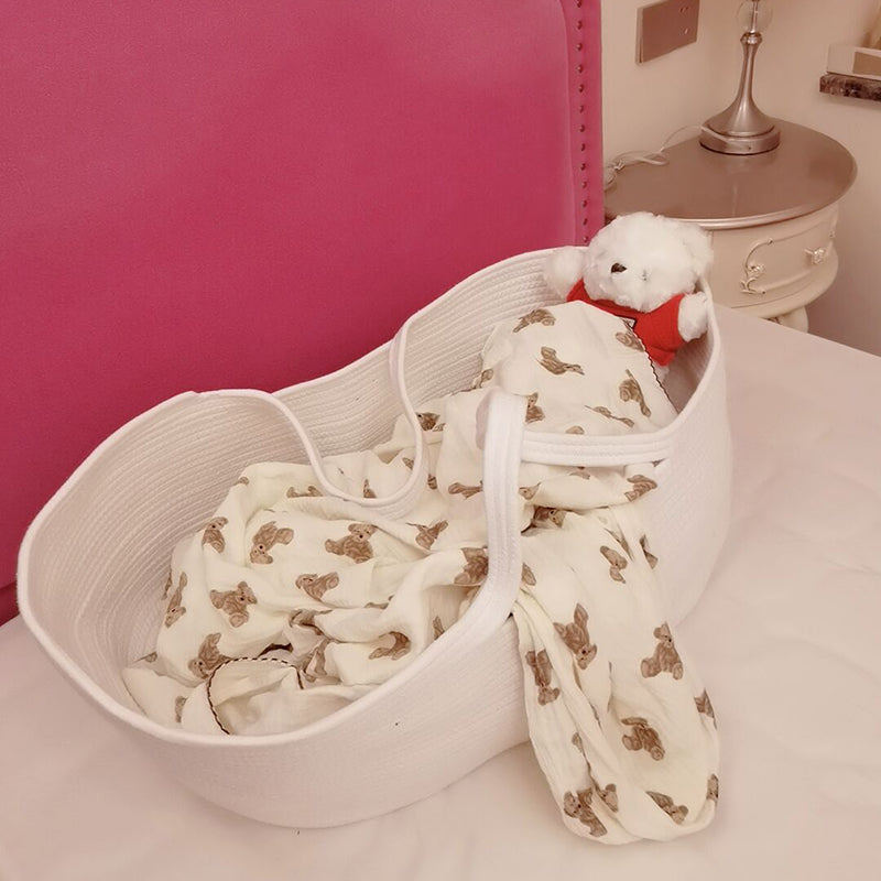 Portable Moses Basket Foldable Oval Moses Basket for Newborn