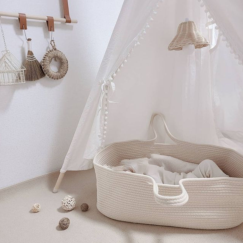 Portable Moses Basket Foldable Oval Moses Basket for Newborn