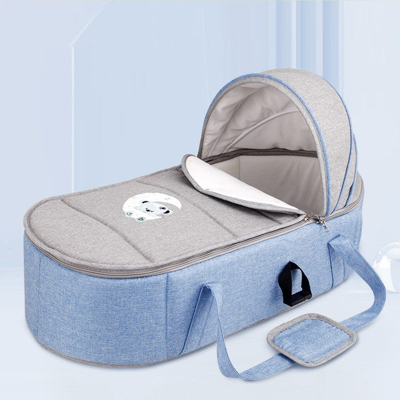 Upholstered Moses Basket Oval Folding Moses Basket for Newborn