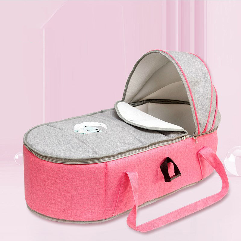 Upholstered Moses Basket Oval Folding Moses Basket for Newborn