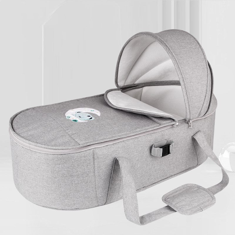 Upholstered Moses Basket Oval Folding Moses Basket for Newborn