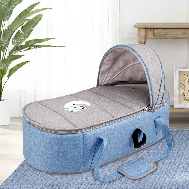 Upholstered Moses Basket Oval Folding Moses Basket for Newborn