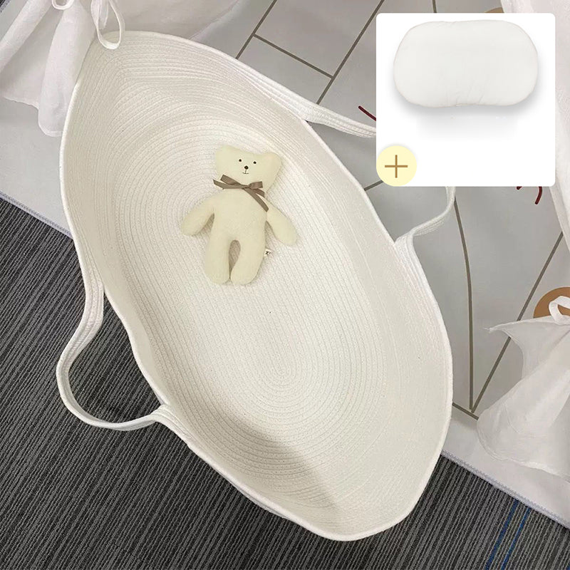 Portable Folding Moses Basket Oval Moses Basket with Bedding for Newborn