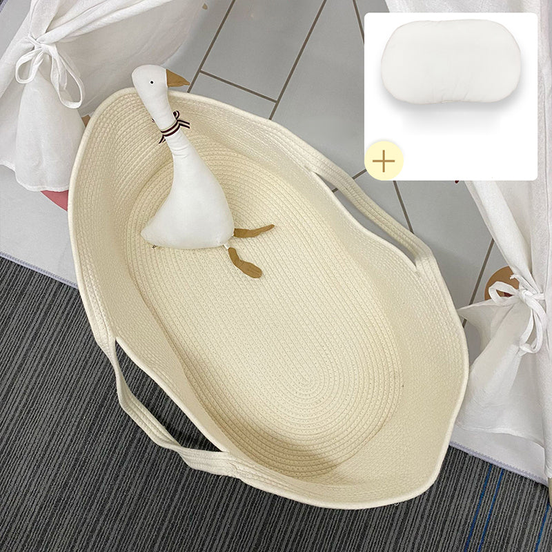 Portable Folding Moses Basket Oval Moses Basket with Bedding for Newborn