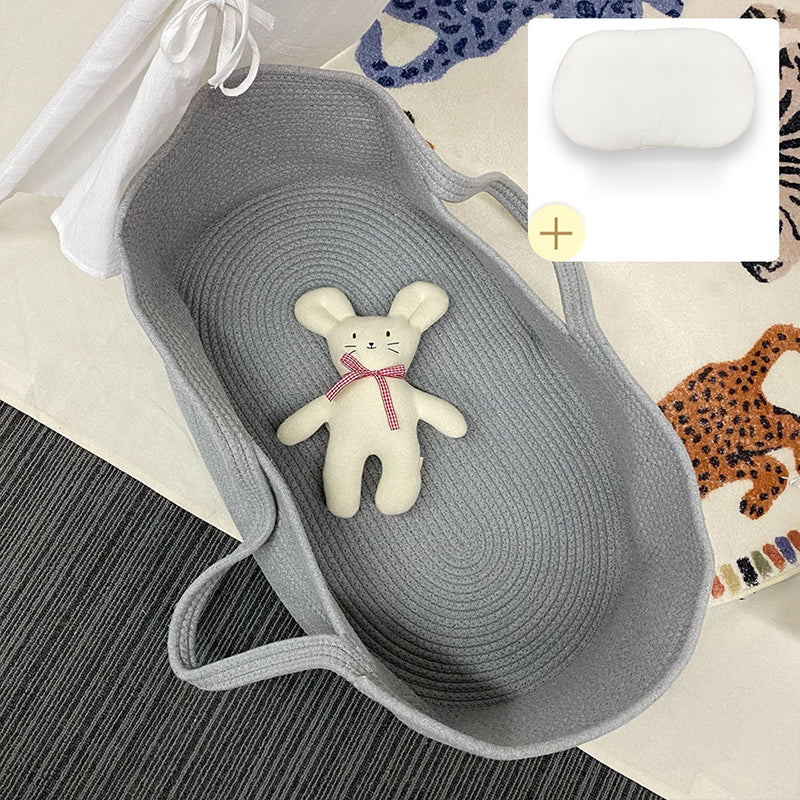 Portable Folding Moses Basket Oval Moses Basket with Bedding for Newborn