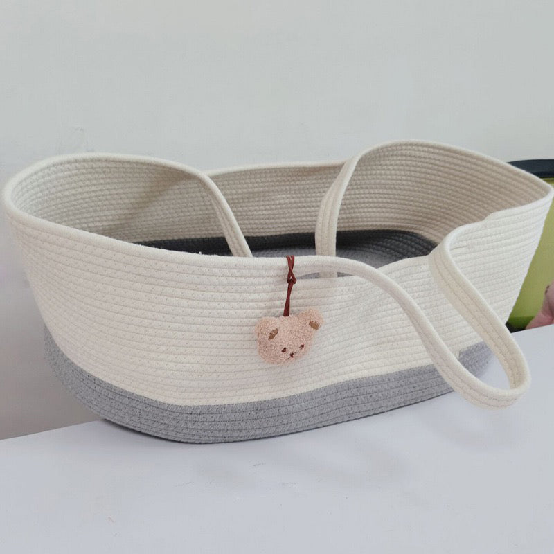 Portable Folding Moses Basket Oval Moses Basket with Bedding for Newborn