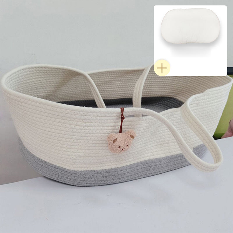 Portable Folding Moses Basket Oval Moses Basket with Bedding for Newborn