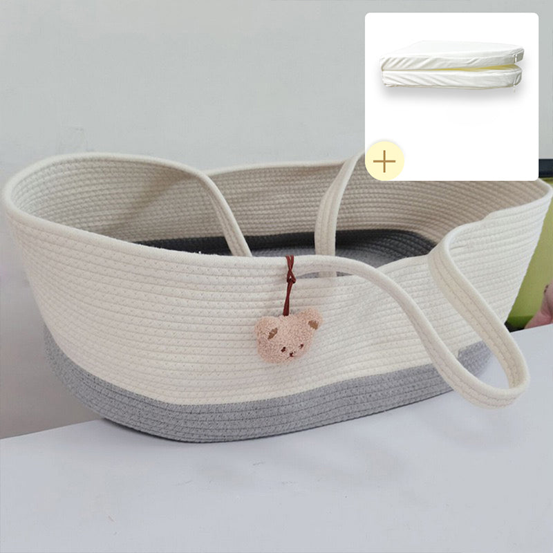 Portable Folding Moses Basket Oval Moses Basket with Bedding for Newborn