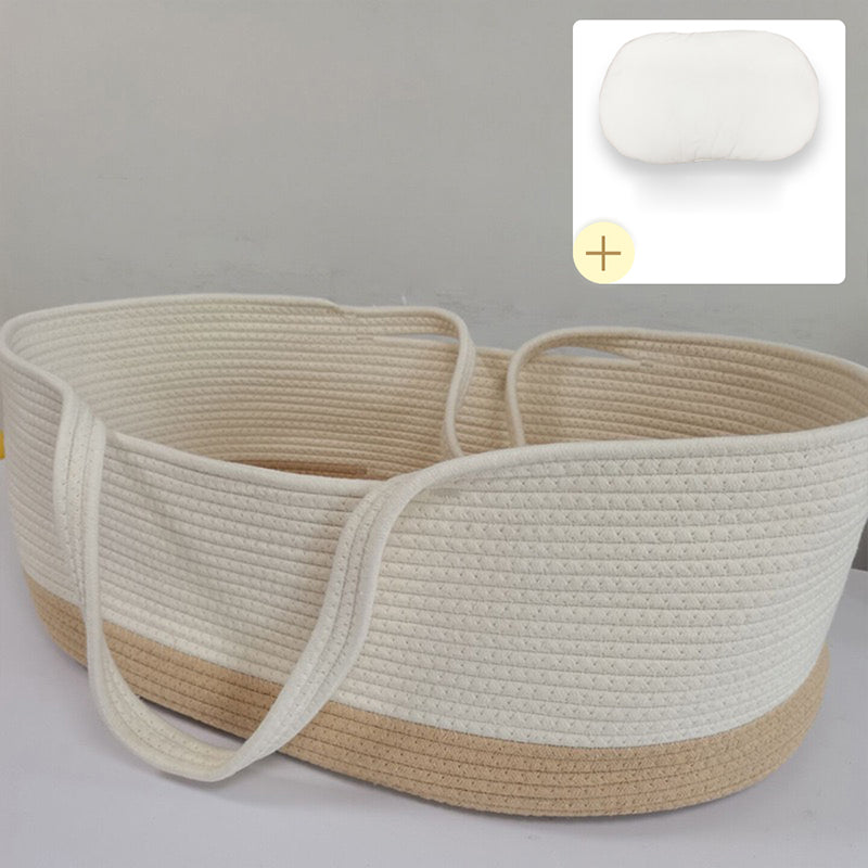 Portable Folding Moses Basket Oval Moses Basket with Bedding for Newborn