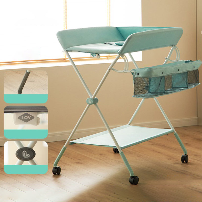 Modern Baby Changing Table Metal Changing Table with Shelf, Portable Changing Table