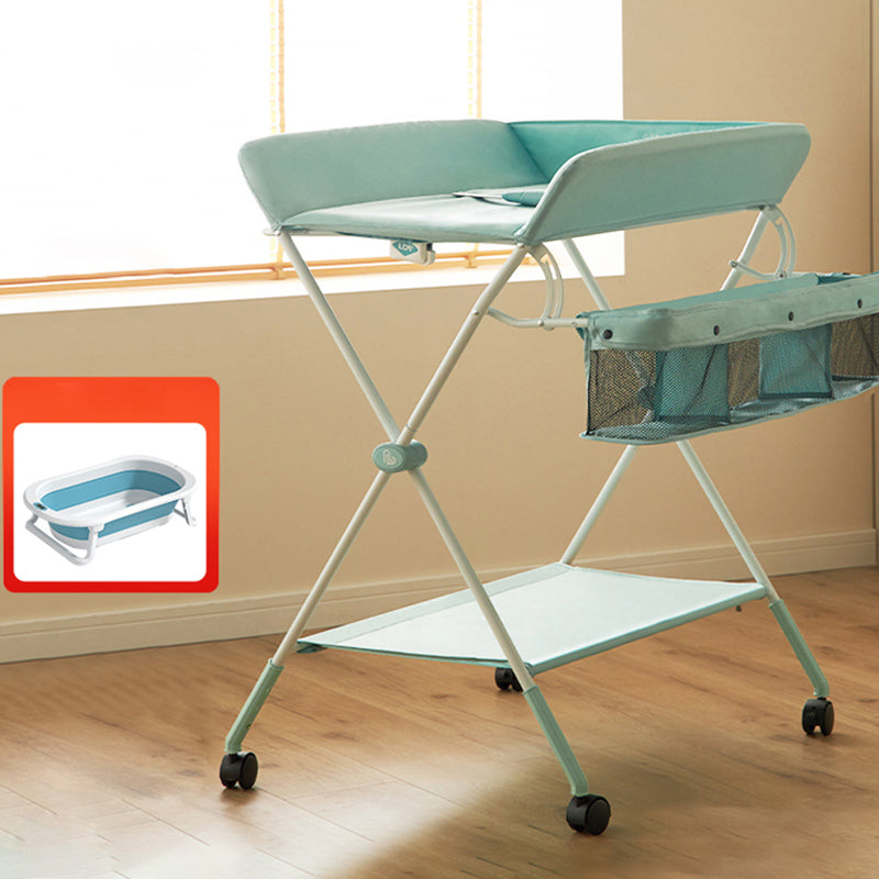 Modern Baby Changing Table Metal Changing Table with Shelf, Portable Changing Table