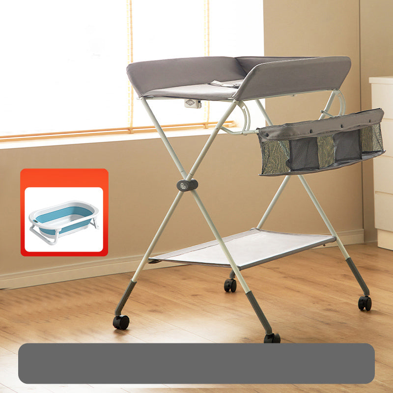 Modern Baby Changing Table Metal Changing Table with Shelf, Portable Changing Table