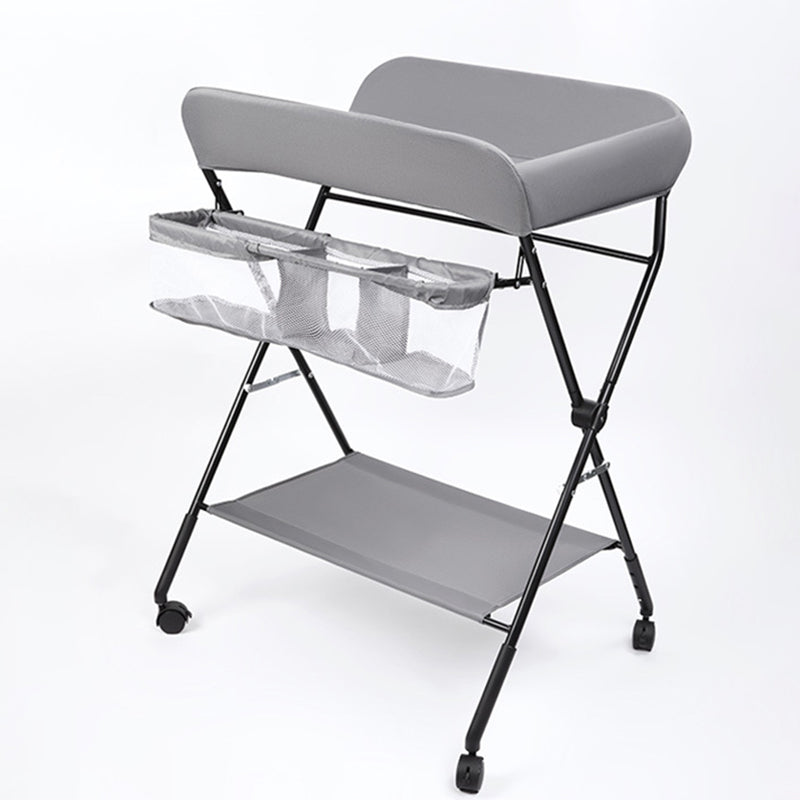 Modern Changing Table Metal Portable Baby Changing Table with  Shelf