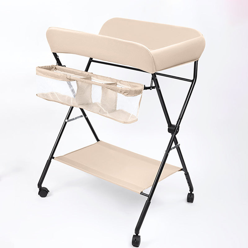 Modern Changing Table Metal Portable Baby Changing Table with  Shelf