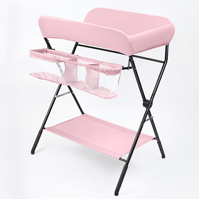 Modern Changing Table Metal Portable Baby Changing Table with  Shelf