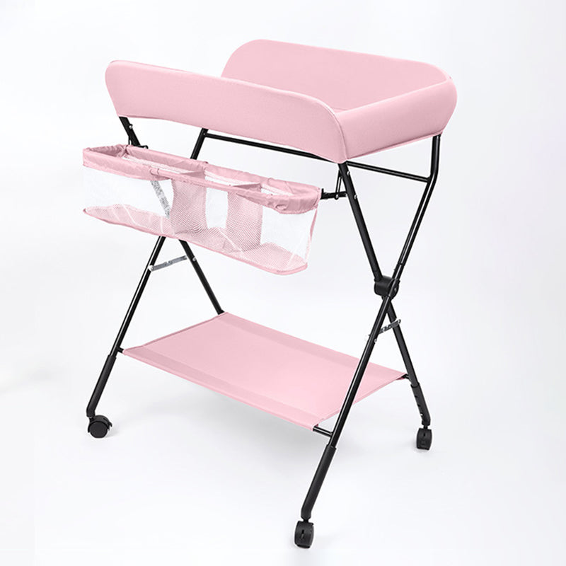 Modern Changing Table Metal Portable Baby Changing Table with  Shelf