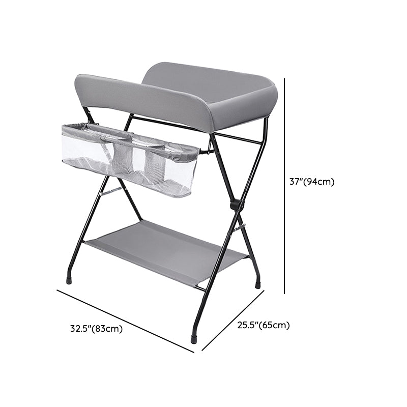 Modern Changing Table Metal Portable Baby Changing Table with  Shelf