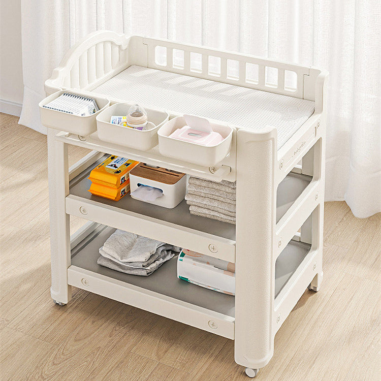 Modern Arch Top Changing Table Plastic Baby Changing Table with Safety Rail