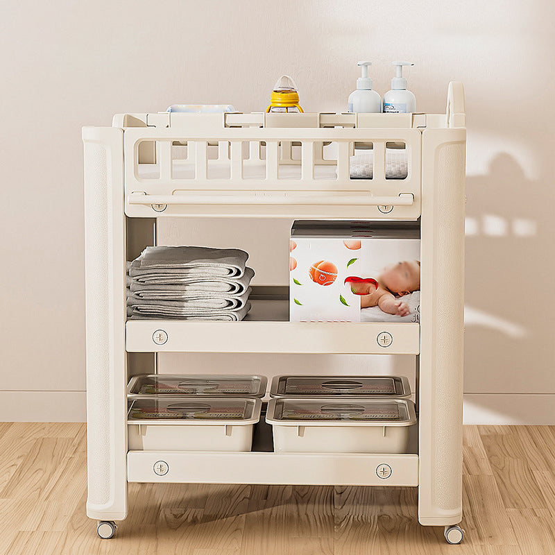 Modern Arch Top Changing Table Plastic Baby Changing Table with Safety Rail