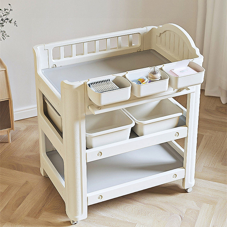 Modern Arch Top Changing Table Plastic Baby Changing Table with Safety Rail