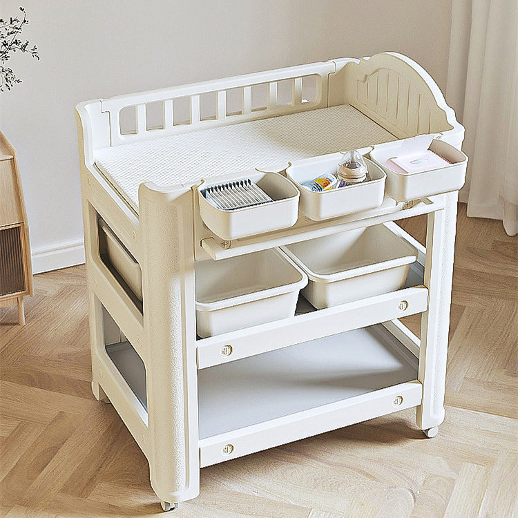 Modern Arch Top Changing Table Plastic Baby Changing Table with Safety Rail