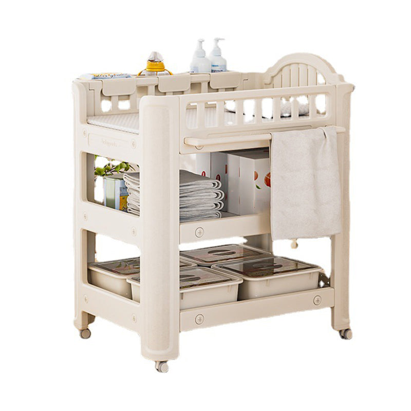 Modern Arch Top Changing Table Plastic Baby Changing Table with Safety Rail