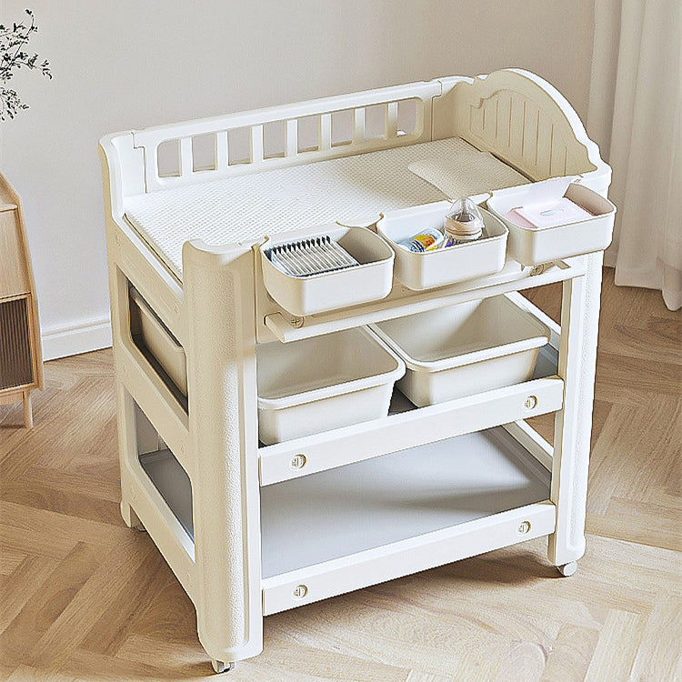 Modern Arch Top Changing Table Plastic Baby Changing Table with Safety Rail