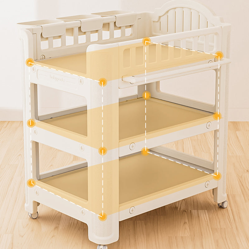 Modern Arch Top Changing Table Plastic Baby Changing Table with Safety Rail