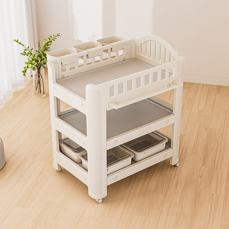 Modern Arch Top Changing Table Plastic Baby Changing Table with Safety Rail