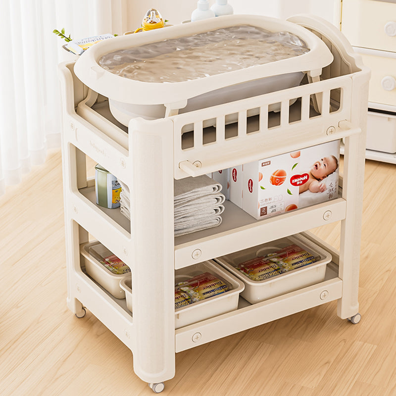 Modern Arch Top Changing Table Plastic Baby Changing Table with Safety Rail