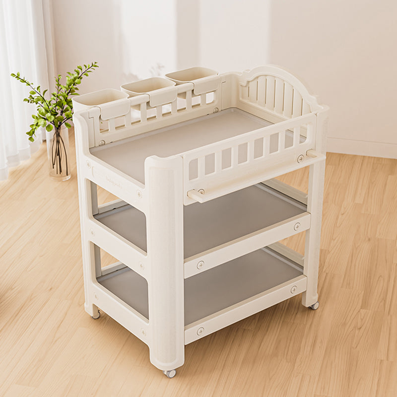 Modern Arch Top Changing Table Plastic Baby Changing Table with Safety Rail