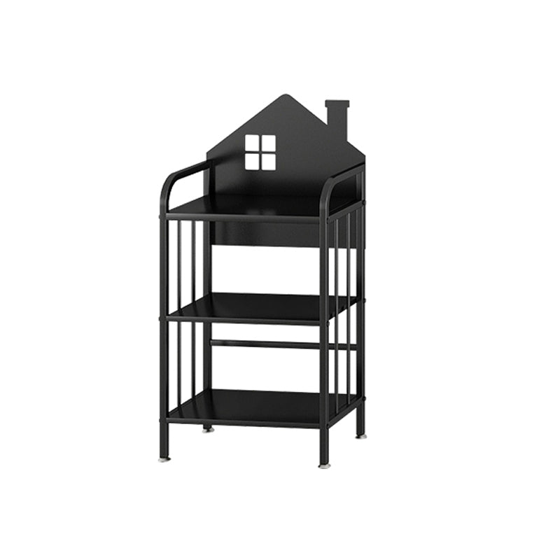 Industrial Freestanding Shelf Bookcase Metal Black Cube Storage Bookcase