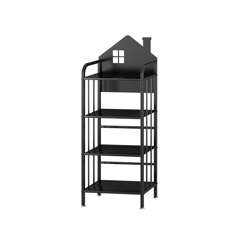 Industrial Freestanding Shelf Bookcase Metal Black Cube Storage Bookcase