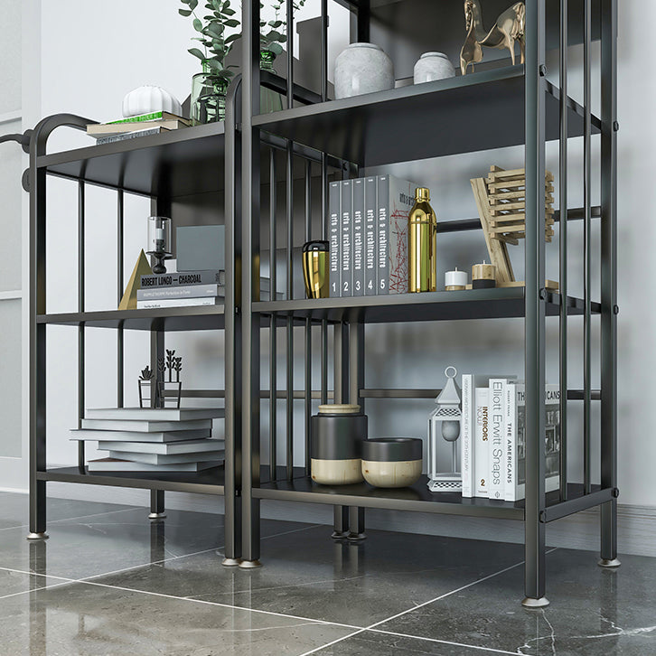 Industrial Freestanding Shelf Bookcase Metal Black Cube Storage Bookcase